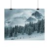 101861-16.jpg Car in Mountain Landscape With Snowy Trees Poster