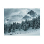 Car in Mountain Landscape With Snowy Trees Poster - Image 216