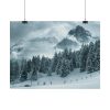 101862-16.jpg Car in Mountain Landscape With Snowy Trees Poster
