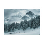 Car in Mountain Landscape With Snowy Trees Poster - Image 221