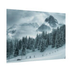 Car in Mountain Landscape With Snowy Trees Poster - Image 223