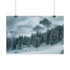 101865-16.jpg Car in Mountain Landscape With Snowy Trees Poster