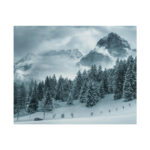 Car in Mountain Landscape With Snowy Trees Poster - Image 236