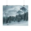 101866-16.jpg Car in Mountain Landscape With Snowy Trees Poster