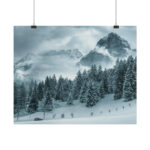 Car in Mountain Landscape With Snowy Trees Poster - Image 237