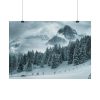 101867-16.jpg Car in Mountain Landscape With Snowy Trees Poster
