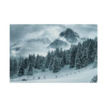 Car in Mountain Landscape With Snowy Trees Poster - Image 246