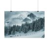 101868-16.jpg Car in Mountain Landscape With Snowy Trees Poster