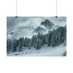 Car in Mountain Landscape With Snowy Trees Poster - Image 247