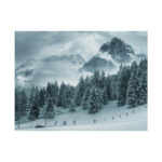 Car in Mountain Landscape With Snowy Trees Poster - Image 251