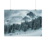 Car in Mountain Landscape With Snowy Trees Poster - Image 262