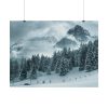 101872-16.jpg Car in Mountain Landscape With Snowy Trees Poster