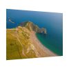 101875-152.jpg Green Fields on the Ocean sand Shoreline at Durdle Door Poster
