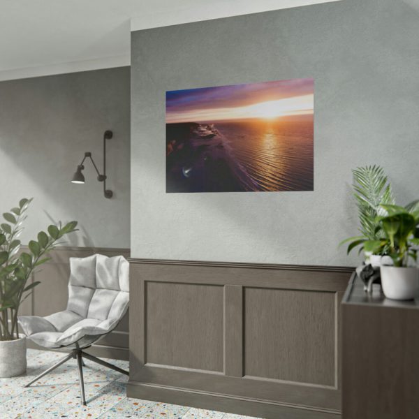 Sunset Over an Ocean Cliff Poster