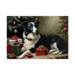 Border Collie Vintage Christmas Poster - Image 11