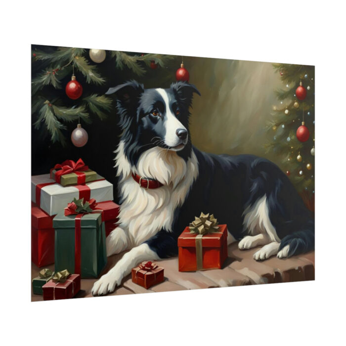 Border Collie Vintage Christmas Poster - Image 13