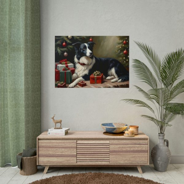 101875-203.jpg Border Collie Vintage Christmas Poster