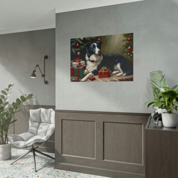 Border Collie Vintage Christmas Poster - Image 15