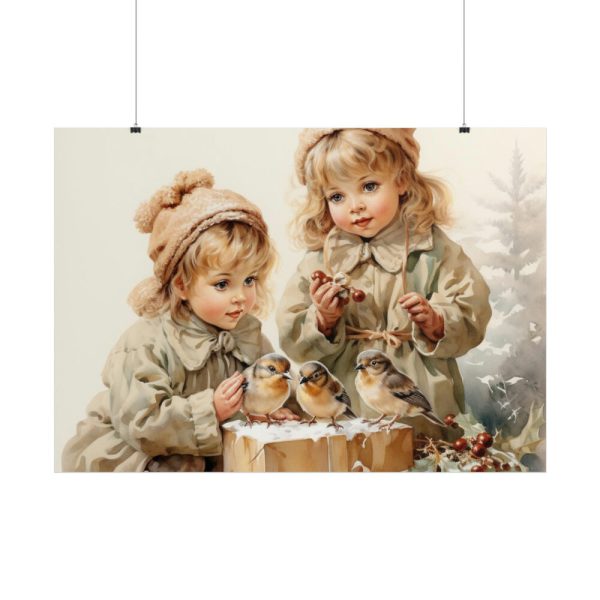 101875-231.jpg Bird And Child Christmas Art Poster