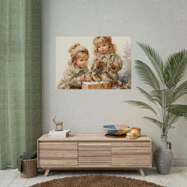 101875-233.jpg Bird And Child Christmas Art Poster