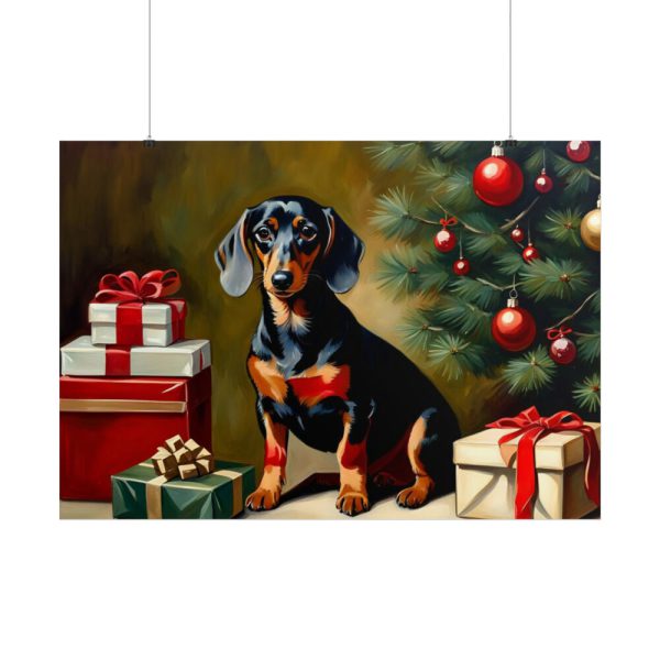 101875-266.jpg Dachshund Vintage Christmas Poster