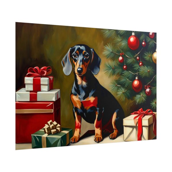 101875-267.jpg Dachshund Vintage Christmas Poster