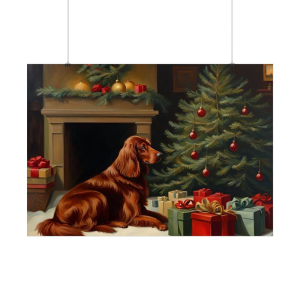 101875-271.jpg Irish Setter Vintage Christmas Poster