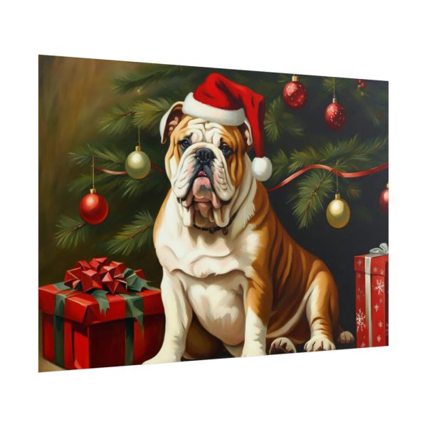 101875-287.jpg English Bulldog Vintage Christmas Poster