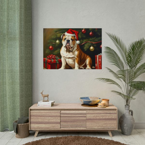 101875-288.jpg English Bulldog Vintage Christmas Poster