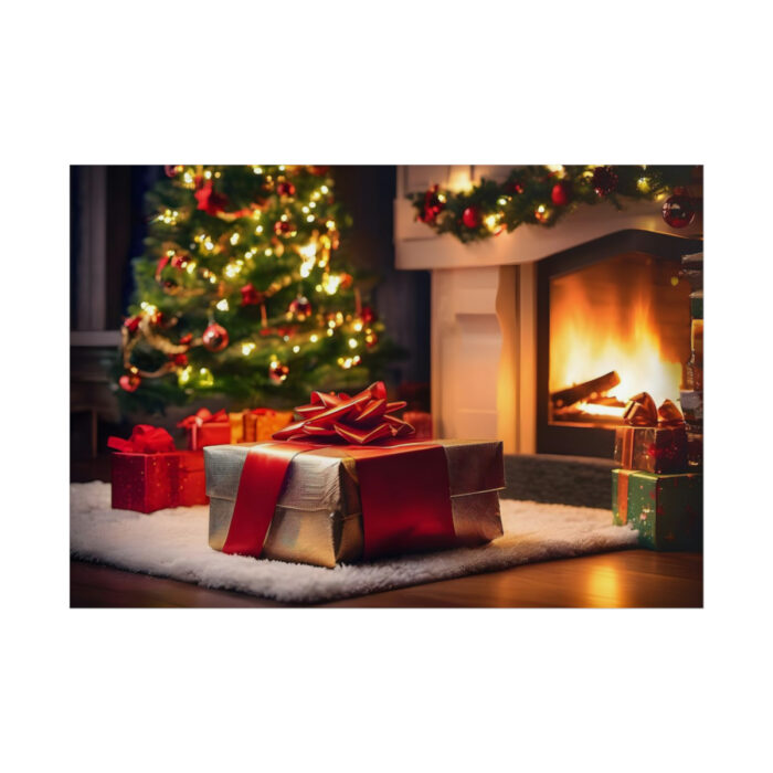Christmas Gifts, Tree and Fireplace Poster - Image 11