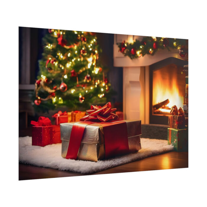 Christmas Gifts, Tree and Fireplace Poster - Image 13