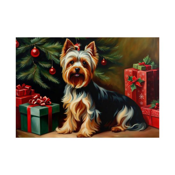 101875-300.jpg Yorkshire Terrier Vintage Christmas Poster