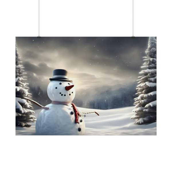 101875-321.jpg Christmas Landscape Snowman Poster