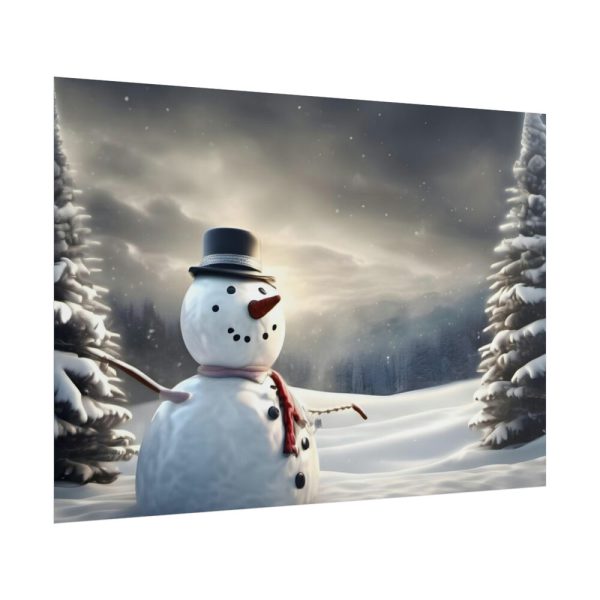 101875-322.jpg Christmas Landscape Snowman Poster