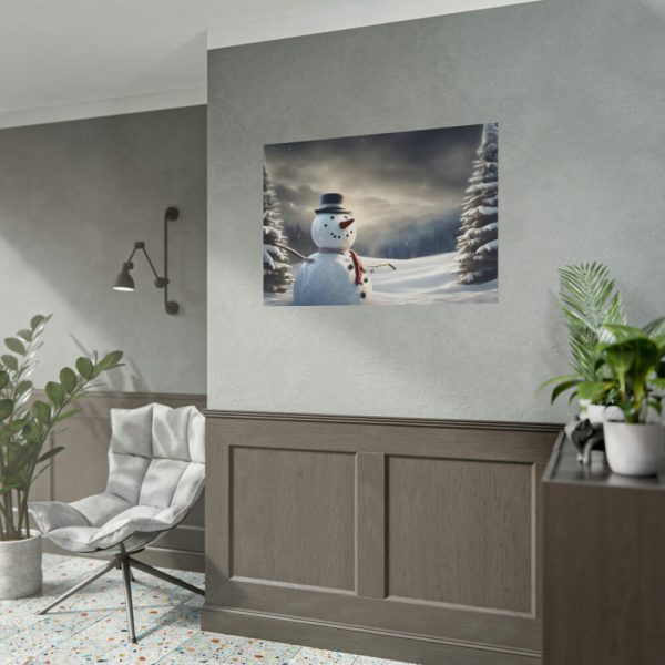 101875-324.jpg Christmas Landscape Snowman Poster