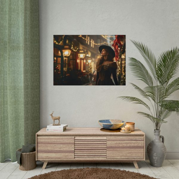 101875-343.jpg Vintage Woman In Town At Christmas Poster
