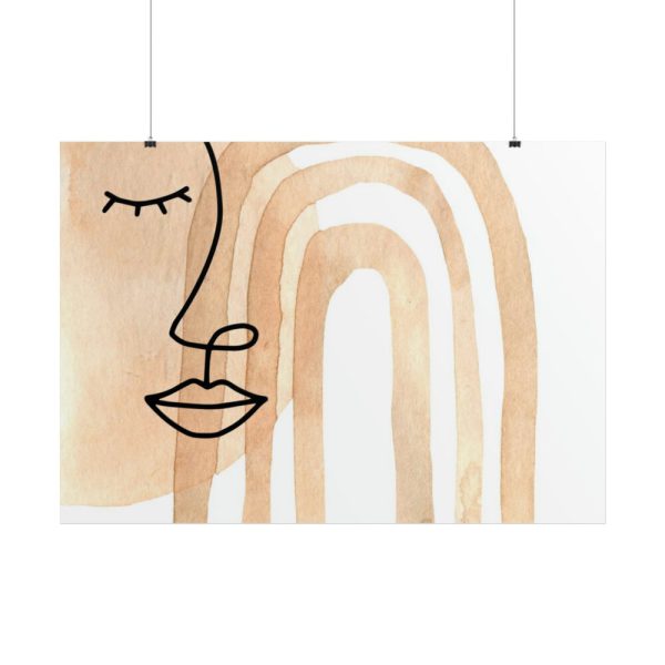 101875-351.jpg Boho Rainbow Line Art Face Poster