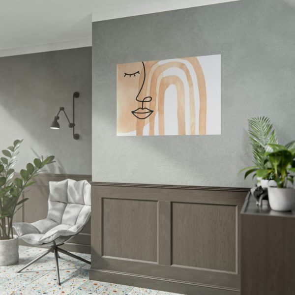 101875-354.jpg Boho Rainbow Line Art Face Poster