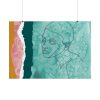 Abstract Black Woman Face Poster