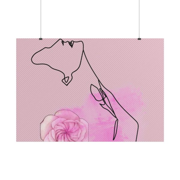 101875-461.jpg Pink Woman Abstract Line Drawing Poster