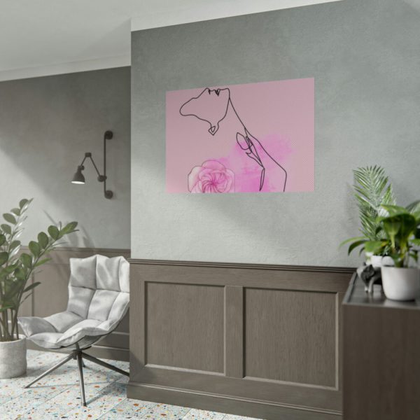 101875-464.jpg Pink Woman Abstract Line Drawing Poster