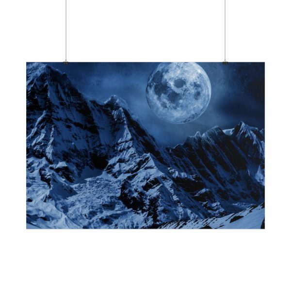 Moon in Mountains Poster