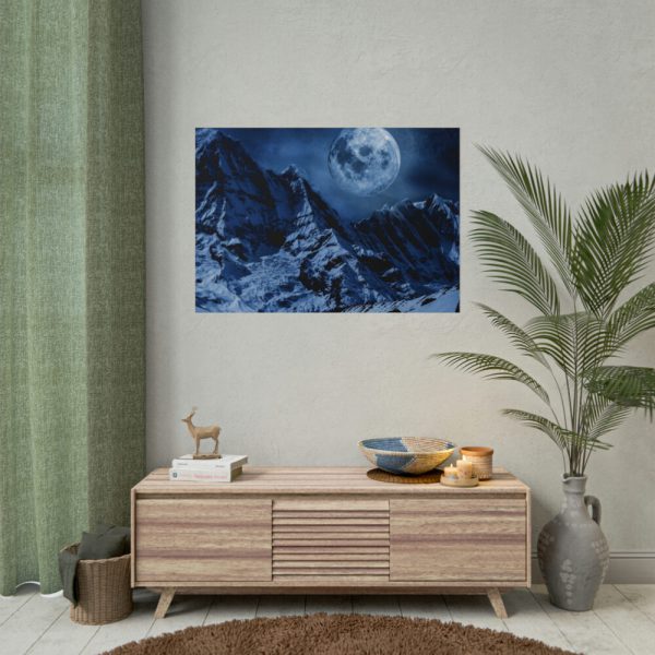 Moon in Mountains Poster