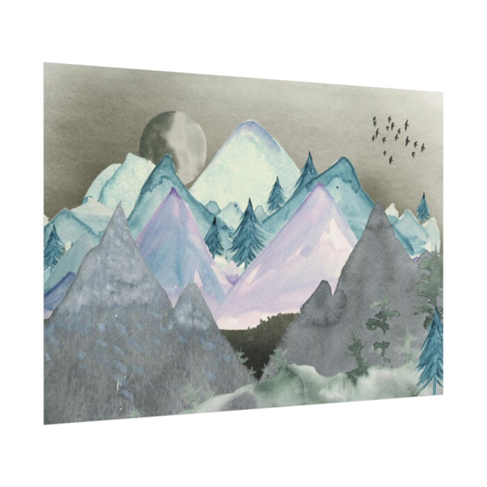 Mountain Landscape Watercolor Poster - Image 13