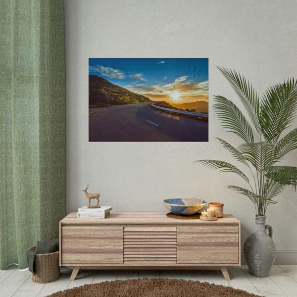 101875-583.jpg Mountain Road Sunset Poster