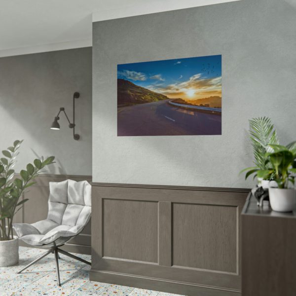101875-584.jpg Mountain Road Sunset Poster