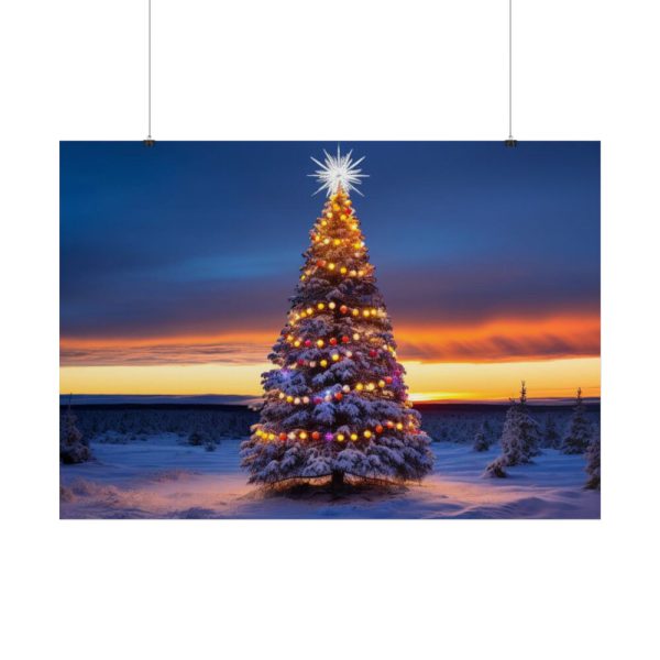 101875-596.jpg Lit Christmas Tree Outside Poster