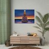 101875-598.jpg Lit Christmas Tree Outside Poster
