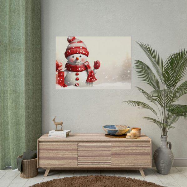 101875-628.jpg Cute Snowman With Copy Space Poster