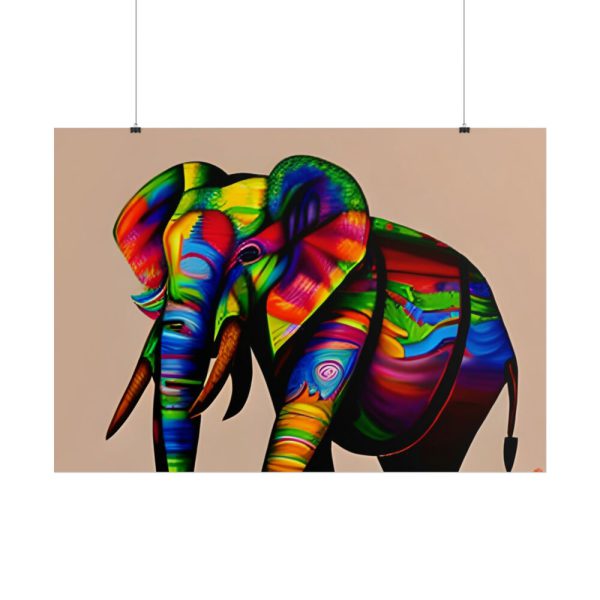 Rainbow Colored Elephant II Poster